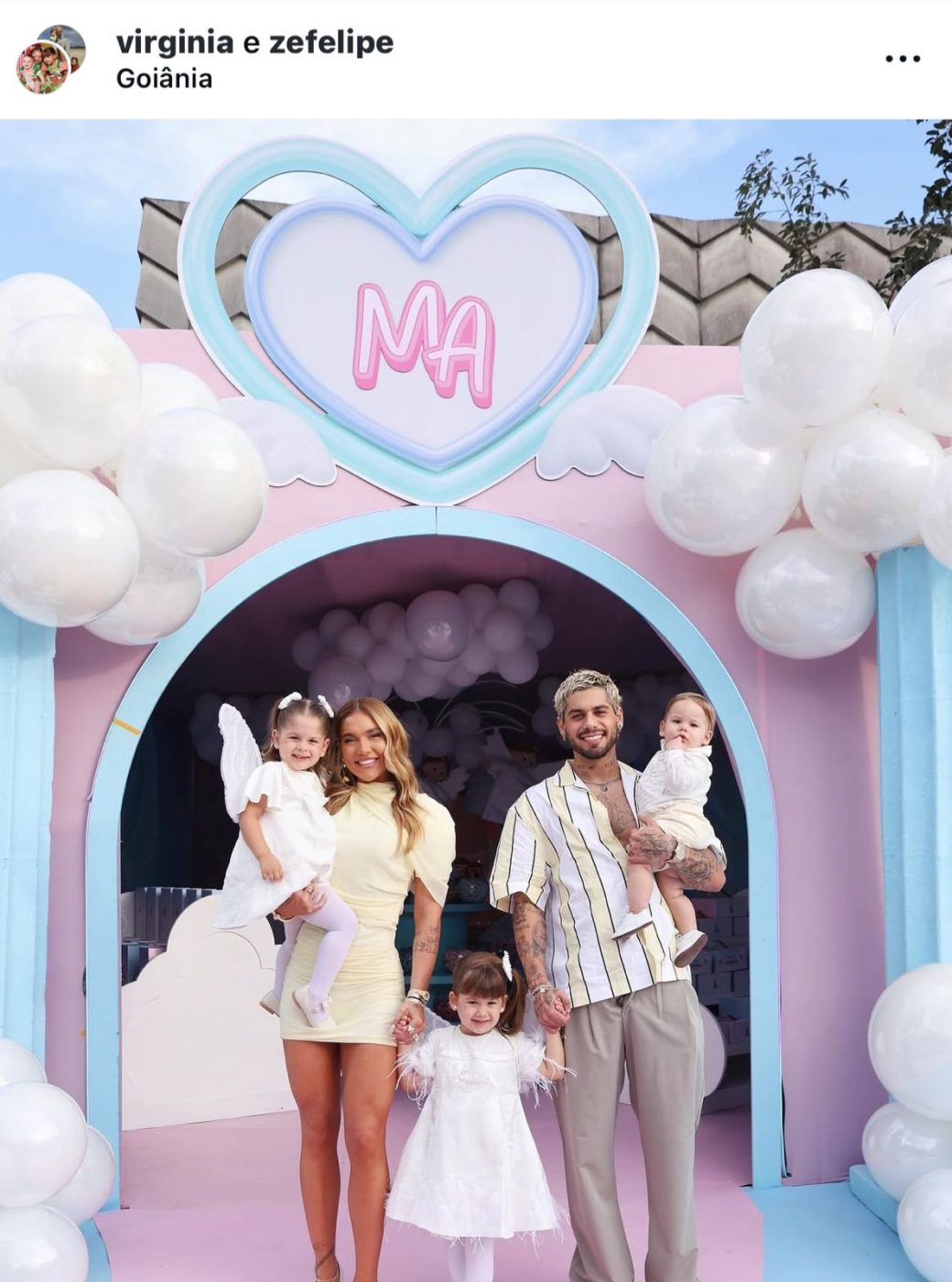 Virginia Fonseca e Zé Felipe fazem post juntos celebrando 4 anos da filha primogênita
