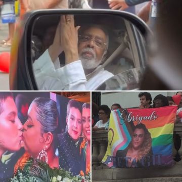 Flor Gil mostra momento emocionante com avô, Gilberto Gil, durante cortejo de Preta Gil