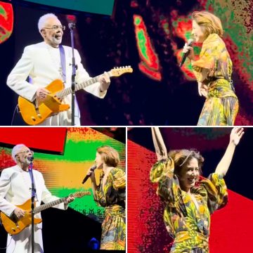 Gilberto Gil canta com Marjorie Estiano em show da turnê ‘Tempo Rei’ em Curitiba