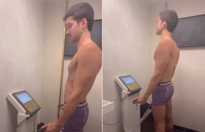 João Guilherme emagrece seis quilos e mostra exame de bioimpedância com cueca do Pokémon