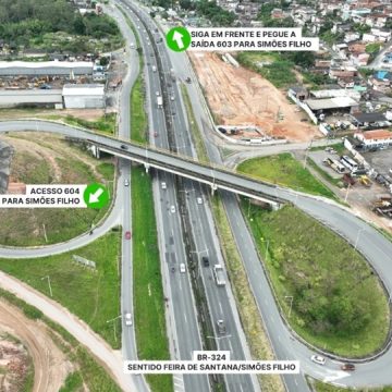 Acesso a Simões Filho é alterado a partir desta segunda-feira (21) para obras; veja mudanças