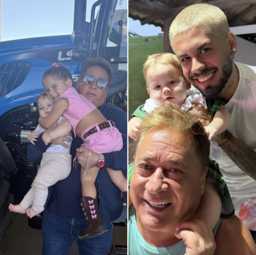 Leonardo leva netos para Fazenda Talismã e brinca: ‘Minha vida acabou’