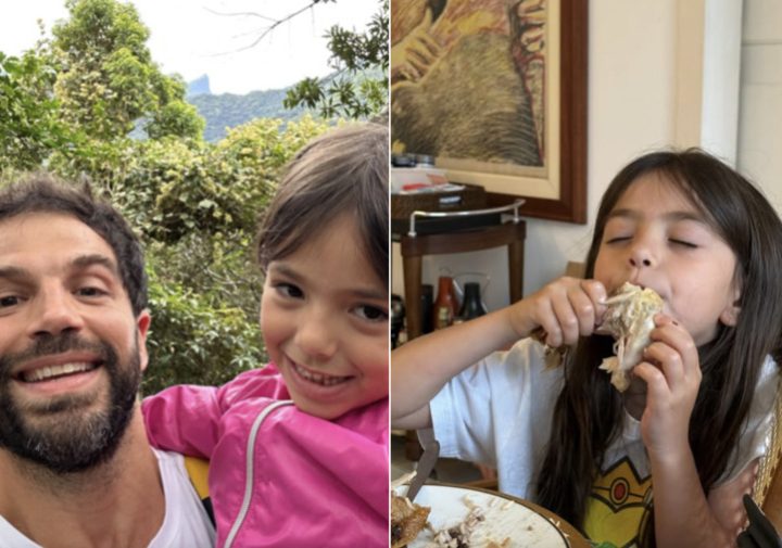 Duda Nagle compartilha registro com a filha Zoe e brinca: “Até comendo frango é fofinha”