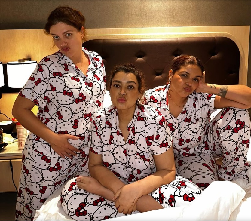 Preta Gil se diverte em festa do pijama ao lado das amigas Jude Paulla e Malu Barbosa