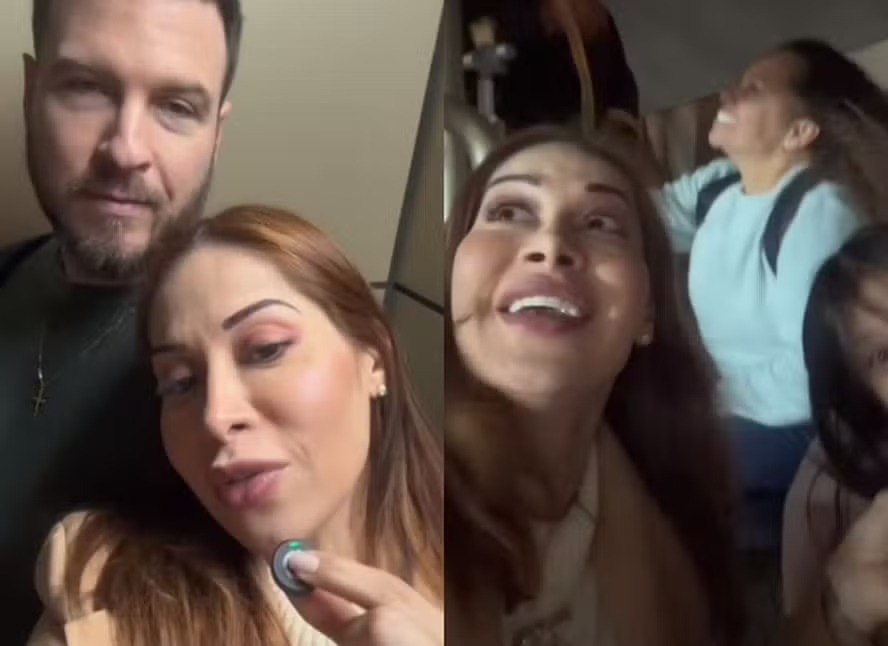 Maíra Cardi e Thiago Nigro recorrem a helicóptero para não perder voo para os EUA