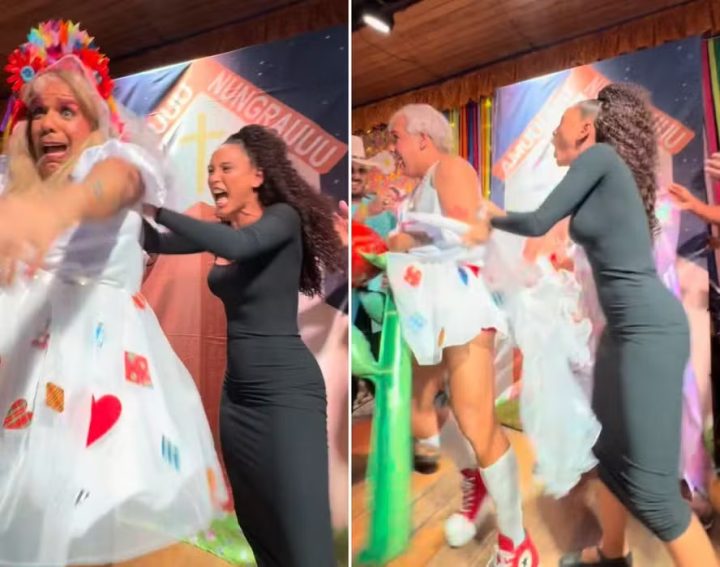 Taís Araújo recria cena icônica de ‘Vale Tudo’ e rasga vestido de ‘noiva’; assista