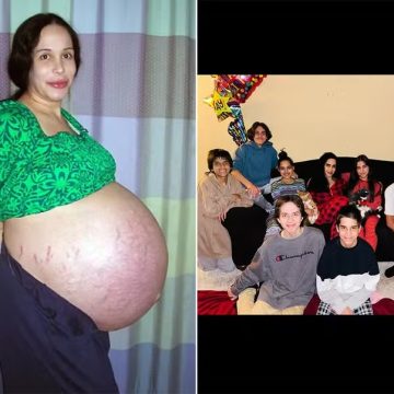 ‘Mãe-polvo’: mulher que deu à luz óctuplos faz 50 anos e posa com os 8 filhos