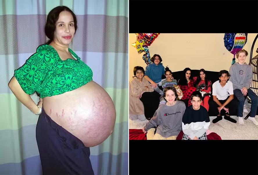 ‘Mãe-polvo’: mulher que deu à luz óctuplos faz 50 anos e posa com os 8 filhos