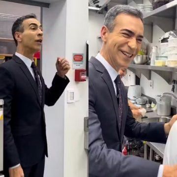 Cesar Tralli visita cozinha do ‘Mais Você’ e pede coxinha: ‘Se sobrar, guardo a marmita’