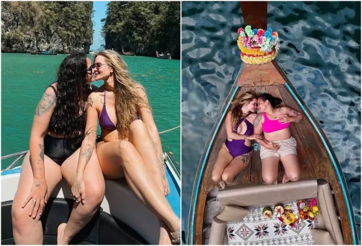 Luiza Martins abre momentos românticos com Marcela Mc Gowan na Tailândia: ‘Tchau pro Brasil’
