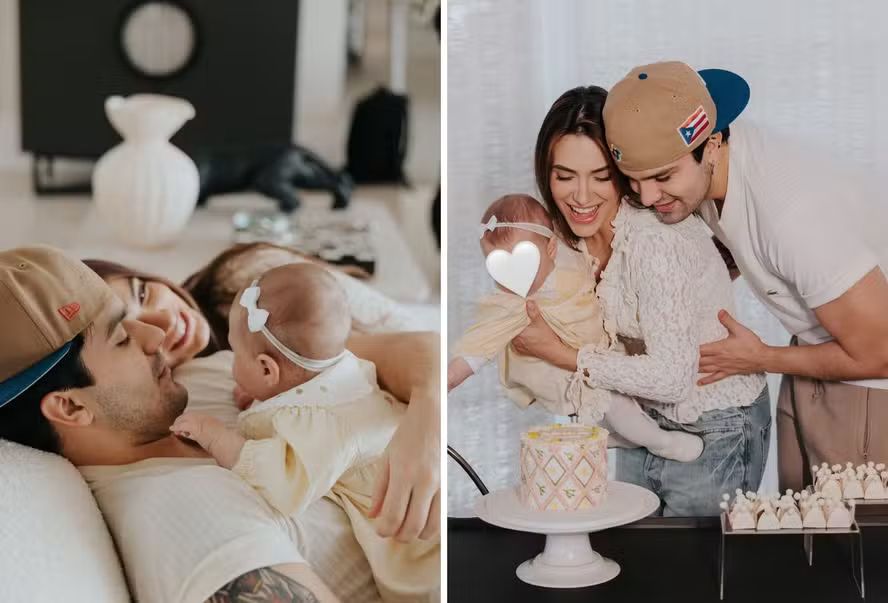 Luan Santana e Jade Magalhães celebram 7 meses da filha Serena