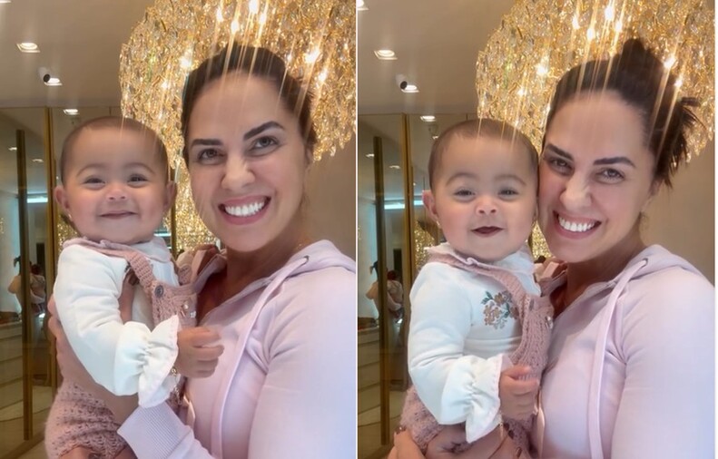 Graciele Lacerda encanta em momento fofo com a filha Clara; veja vídeo