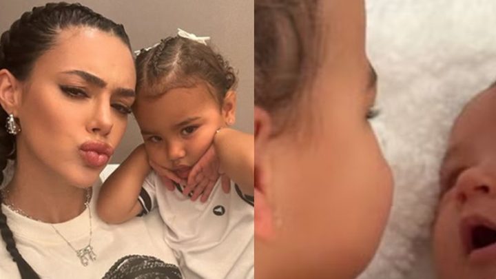 Bruna Biancardi registra momento fofo entre as filhas, Mavie e Mel: ‘Amor’