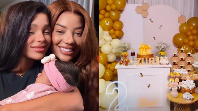 Brunna Gonçalves e Ludmilla celebram dois meses da filha Zuri com festinha temática; veja