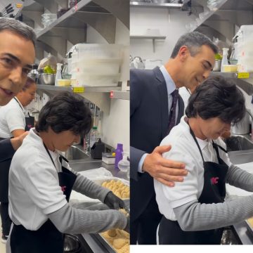 César Tralli ‘invade’ a cozinha do Mais Você: ‘Cheirinho bom’