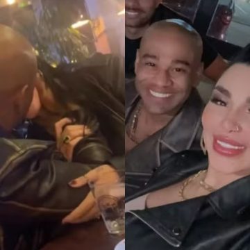 Cezar Black é visto aos beijos com Jenny Miranda em restaurante