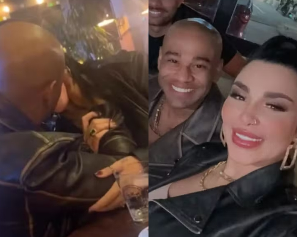 Cezar Black é visto aos beijos com Jenny Miranda em restaurante