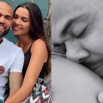 Grávida, esposa de Daniel Alves mostra momento de carinho com o ex-jogador