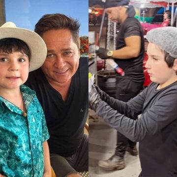 Aos 9 anos, neto de Leonardo “pega no batente” na lanchonete do pai e viraliza nas redes; assista