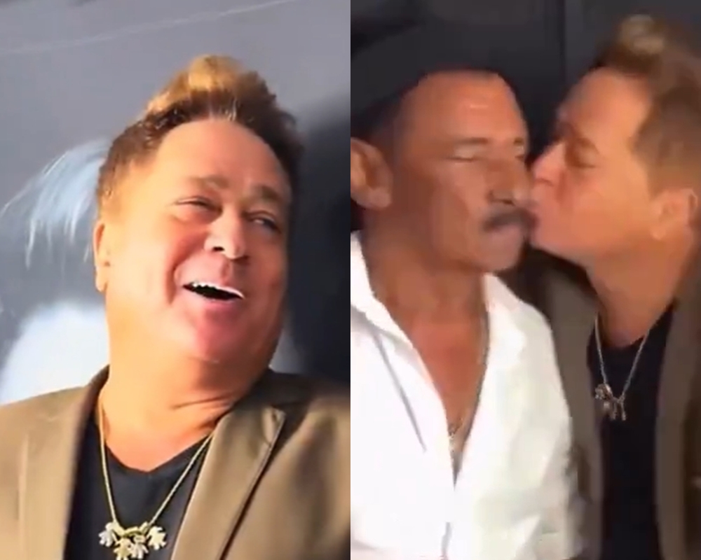 Leonardo dá beijinho em humorista e reação viraliza: ‘Vá se lascar’