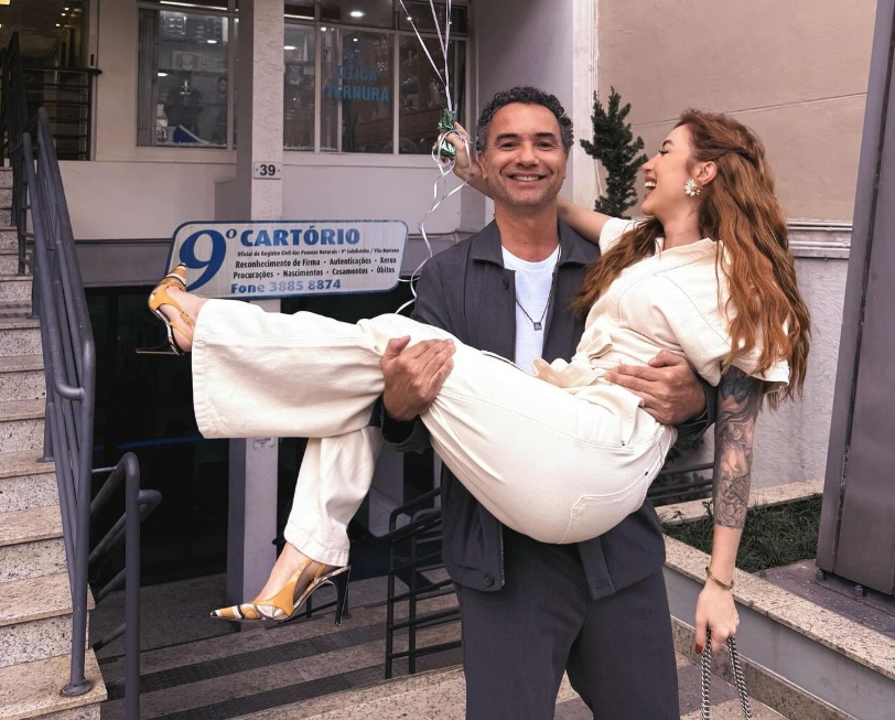 Marco Luque e Jéssica Correia se casam no civil: ‘Encontro de alma’