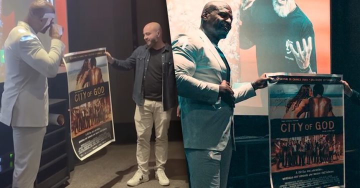 Terry Crews chora ao ganhar pôster autografado do filme ‘Cidade de Deus’: ‘Mudou minha vida’