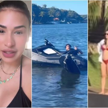 Simone Mendes diverte ao resgatar Nattan da água e brinca com Rafa Kalimann: ‘Cuida do teu marido’