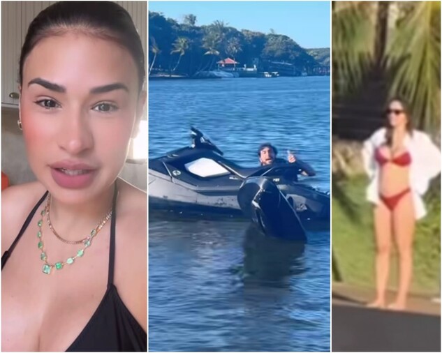Simone Mendes diverte ao resgatar Nattan da água e brinca com Rafa Kalimann: ‘Cuida do teu marido’