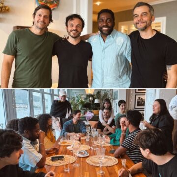 Lázaro Ramos reúne Wagner Moura e Vladimir Brichta em almoço de Dia dos Pais no Rio
