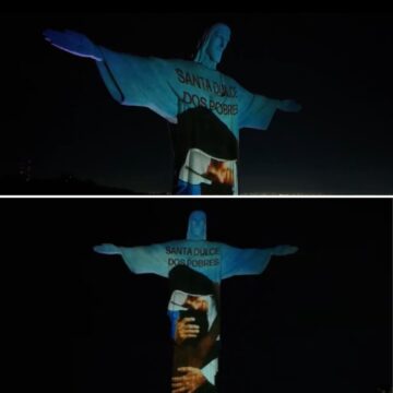 Cristo Redentor homenageia Santa Dulce dos Pobres com projeção emocionante