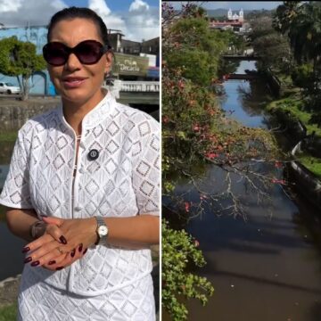 Janja faz parada em Santo Amaro e defende recuperação do Rio Subaé: ‘Ainda em tempo’