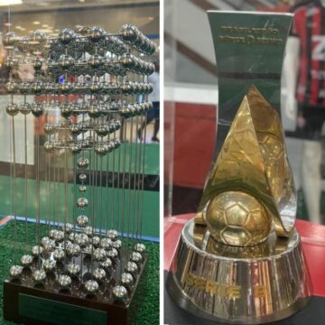 ‘Ba-Vi dos Pais’: Taças históricas de Bahia e Vitória estão em exposição em shopping de Salvador