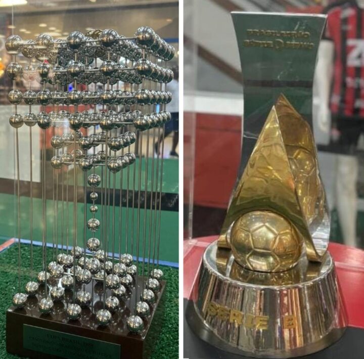 ‘Ba-Vi dos Pais’: Taças históricas de Bahia e Vitória estão em exposição em shopping de Salvador