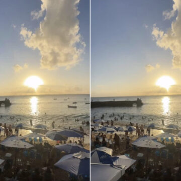 Baianos e turistas aproveitam pôr do sol no Farol da Barra e outros pontos de Salvador