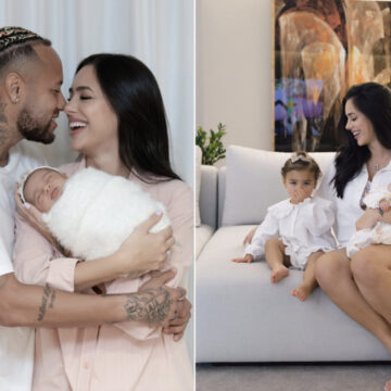Bruna Biancardi compartilha registros especiais com Neymar e as filhas Mavie e Mel