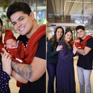 Filha de Tom Cavalcante deixa a maternidade após nascimento da primeira filha com cantor sertanejo