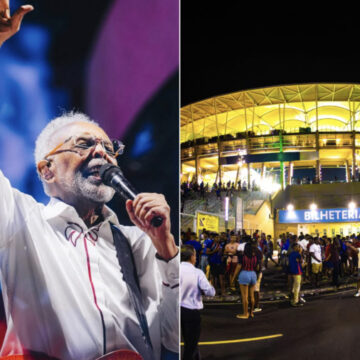 Fonte Nova ganha iluminação especial para anunciar novo show de Gilberto Gil em Salvador