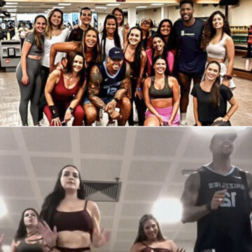 Léo Santana surpreende ao ‘invadir’ aula de FitDance em academia de Salvador
