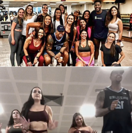 Léo Santana surpreende ao ‘invadir’ aula de FitDance em academia de Salvador
