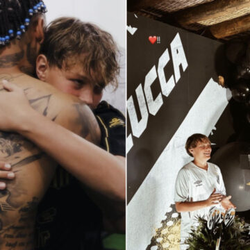 Filho de Neymar celebra aniversário com festa temática do Santos e show de L7NNON