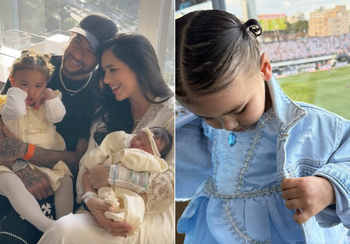 Filha de Neymar e Bruna Biancardi, Mavie vai ao estádio vestida de princesa e encanta público