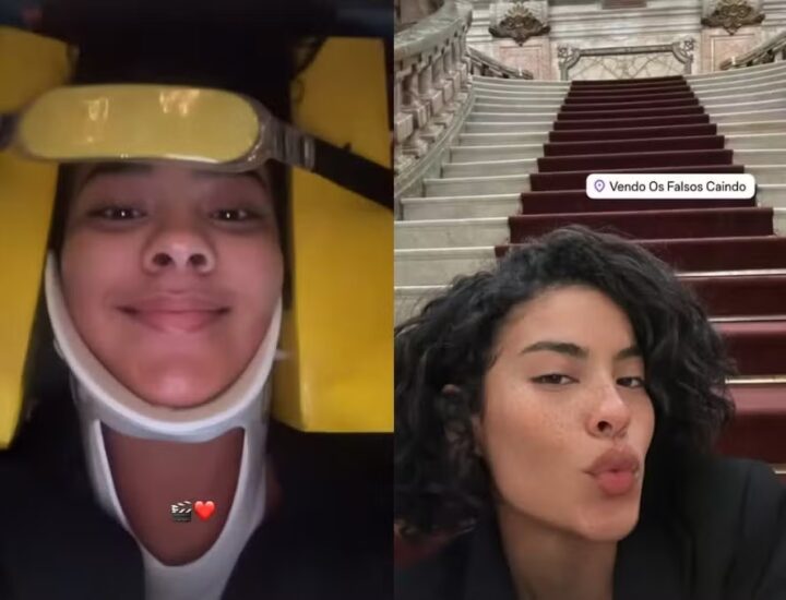 Para interromper gravidez, Maria de Fátima se joga da escada em ‘Vale tudo’; Bella Campos se diverte em bastidores