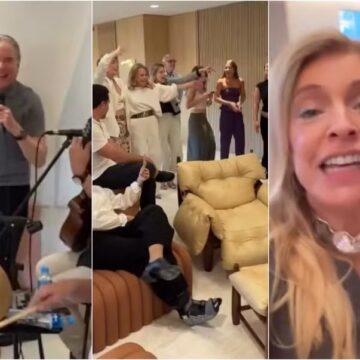 Roberto Justus canta em festa de ex-sogra e anima convidados: ‘Amo a vibe’, celebra ex-mulher