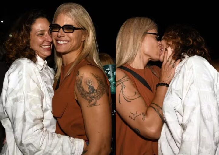 Viúva de Marielle Franco, Monica Benicio dá beijão em produtora durante festival
