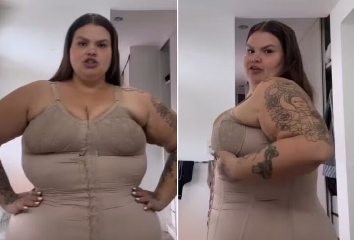 Thais Carla mostra cinta modeladora após perder mais de 50kg: ‘Tudo no lugar’