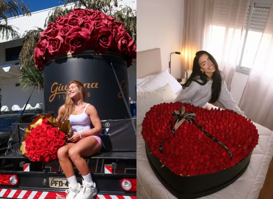 Após presentear Virginia com caminhão de flores, Felipe Amorim envia buquê para a namorada