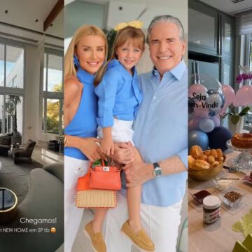 Ana Paula Siebert mostra detalhes da mansão temporária onde está morando com Roberto Justus e Vicky