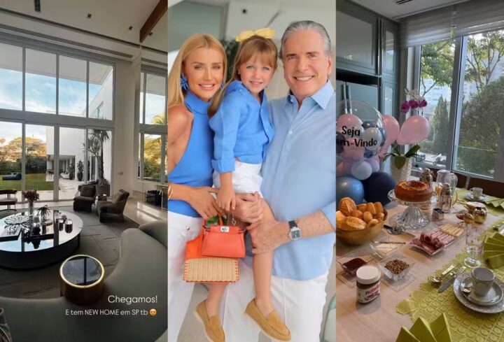 Ana Paula Siebert mostra detalhes da mansão temporária onde está morando com Roberto Justus e Vicky