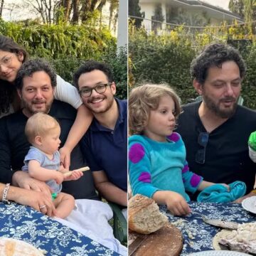 Chay Suede celebra 56 anos do pai com registros raros ao lado dos filhos com Laura Neiva