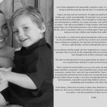 Influencer se pronuncia pela primeira vez sobre trágica morte de filho aos 3 anos